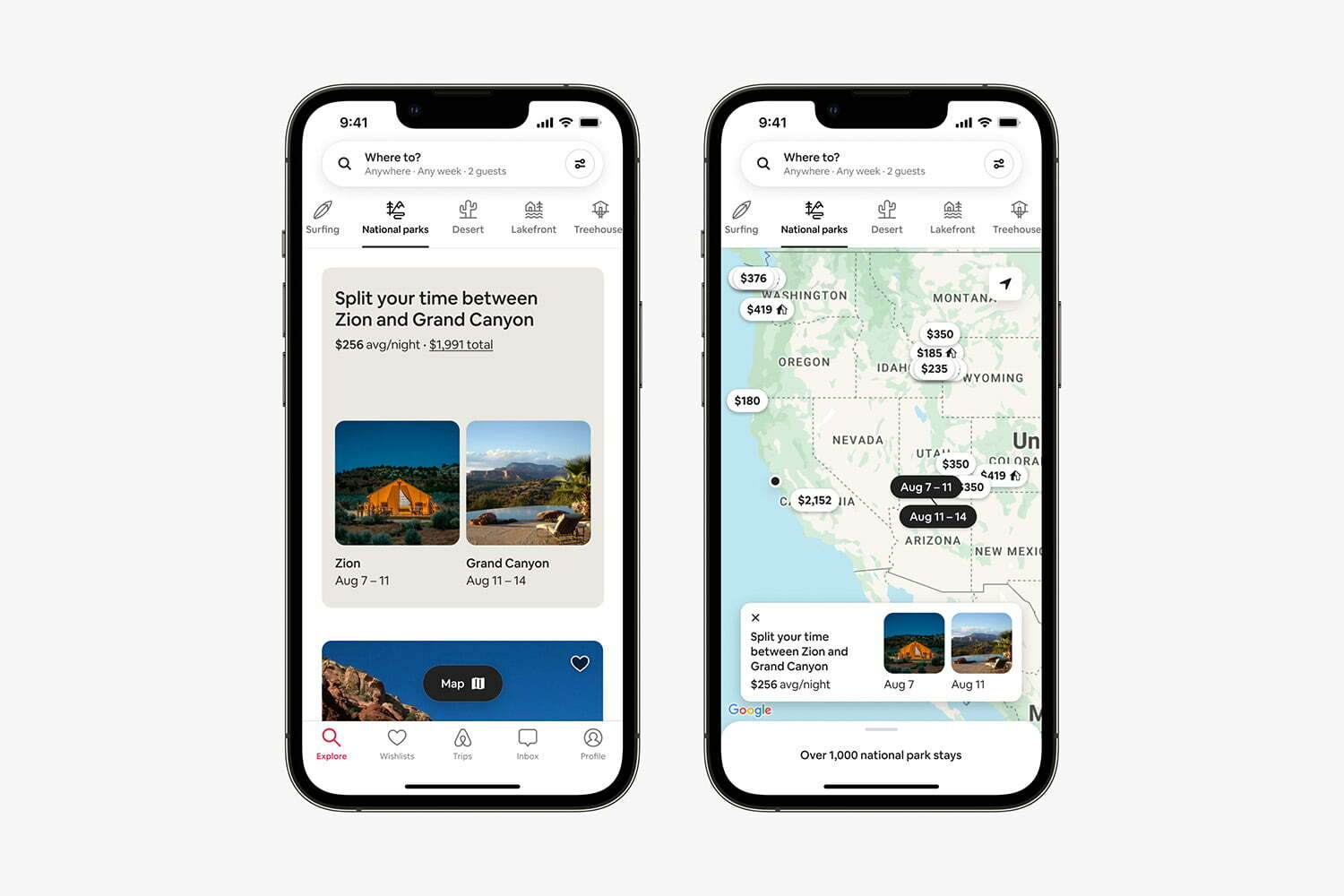 Airbnb Split Stays National Parks