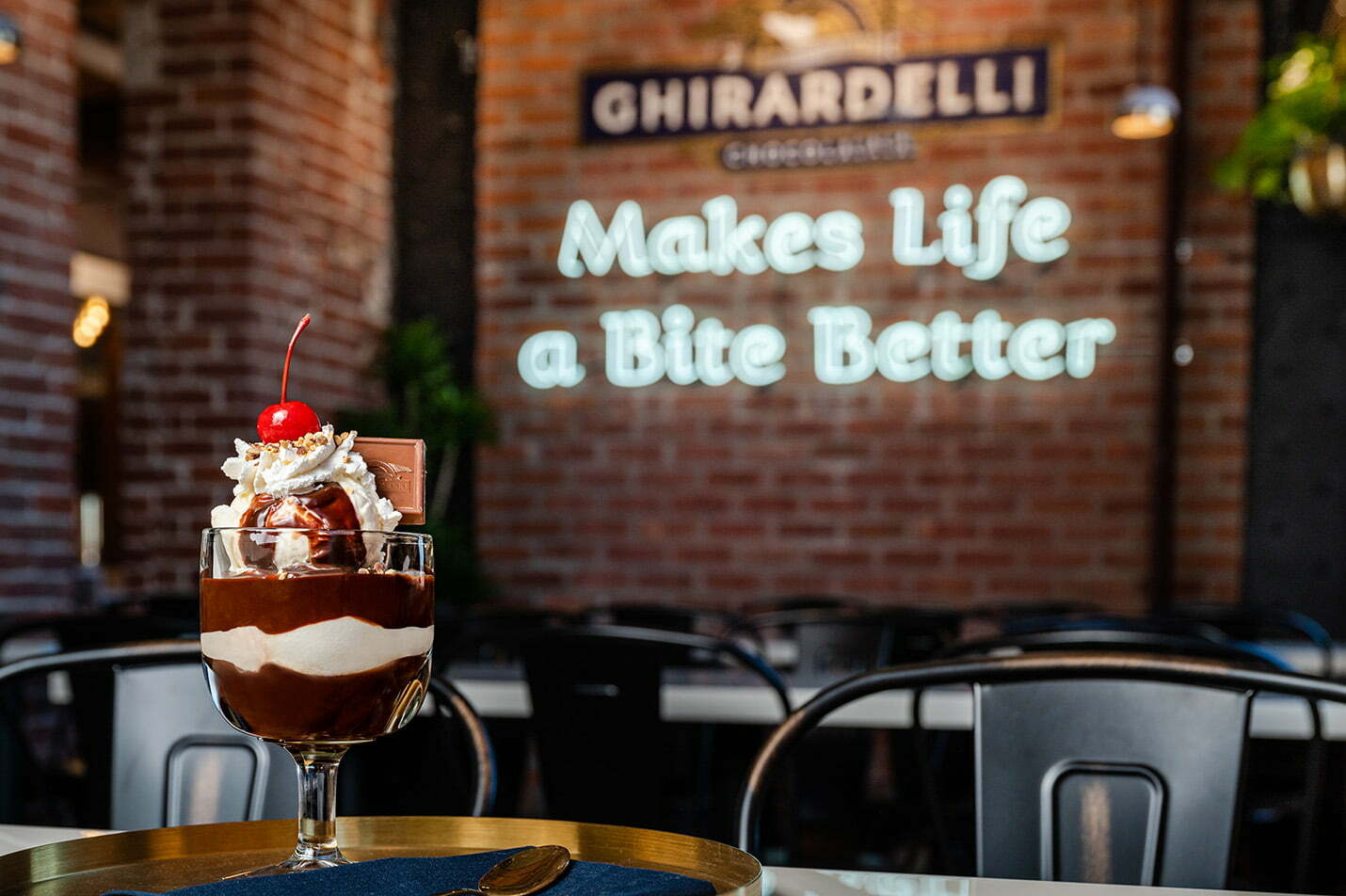 Ice Cream Sundae - Ghirardelli’s  flagship Chocolate Experience Store in San Francisco 
