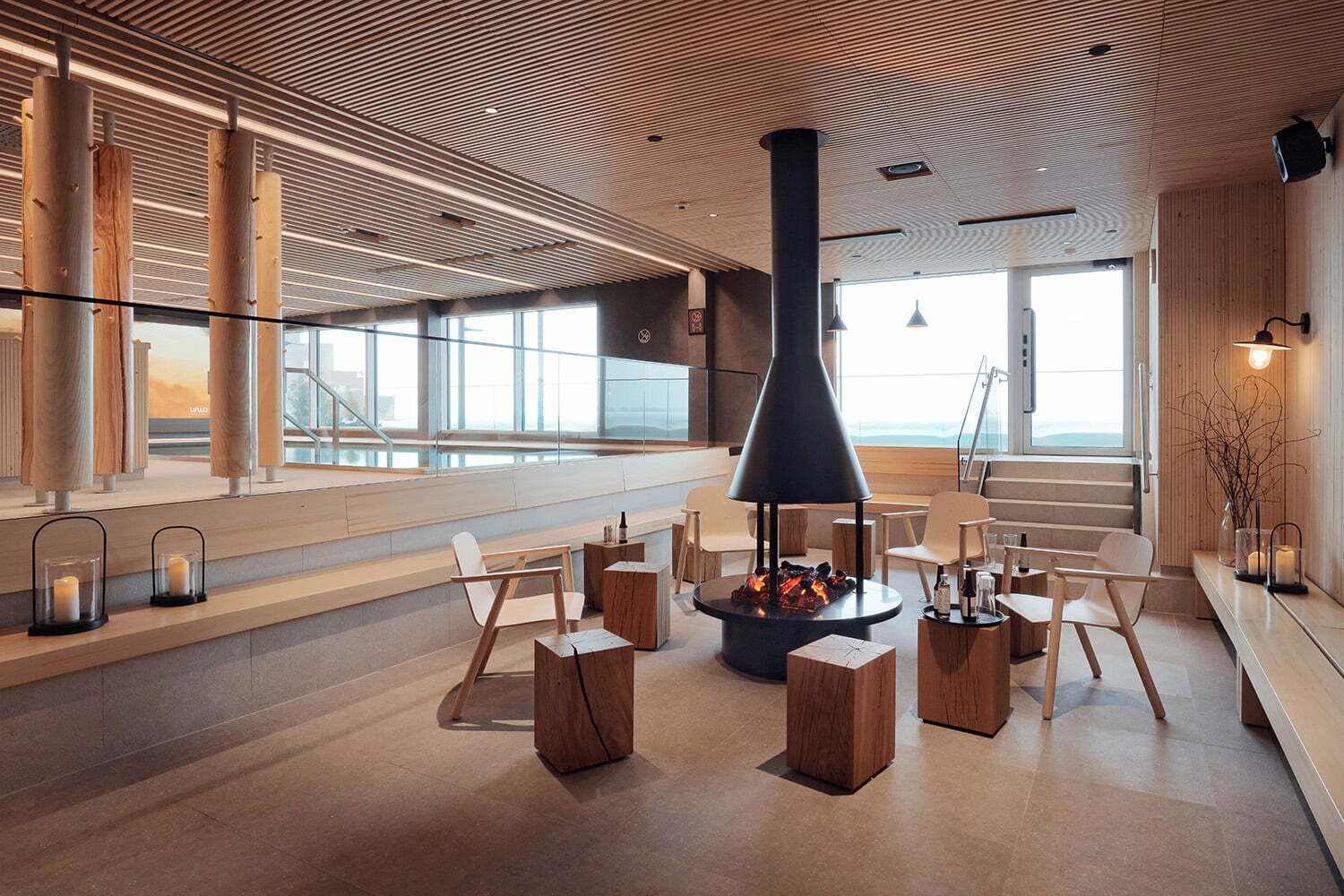 VALO Rooftop Wellness Lounge and Fireplace