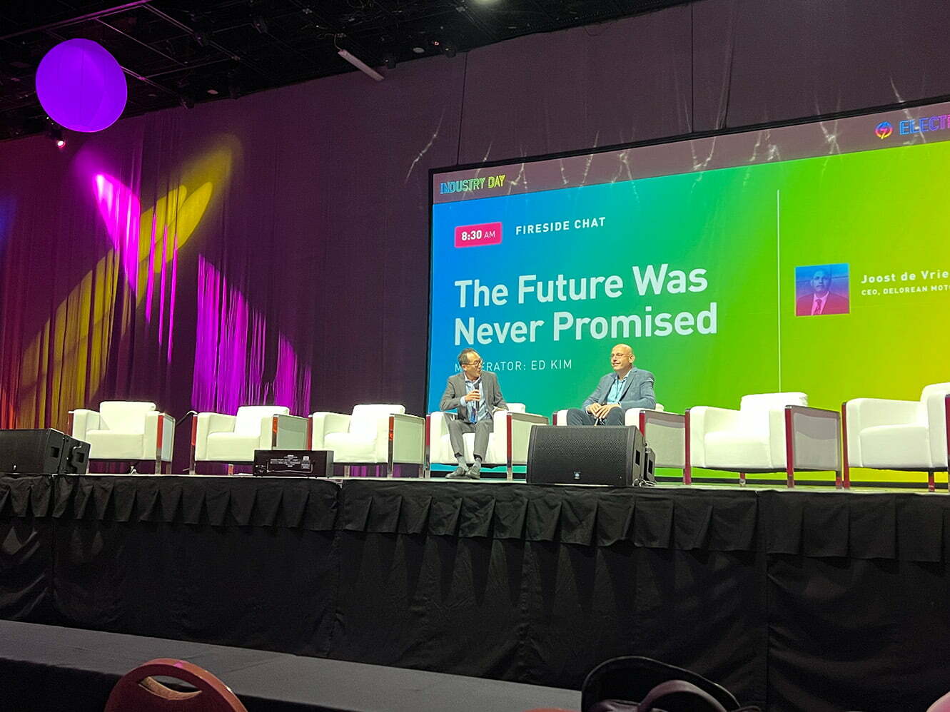 Joost de Vries, CEO of De Lorean Motor Company  at  Electrify Expo (Julie Nguyen/ SNAP TASTE)