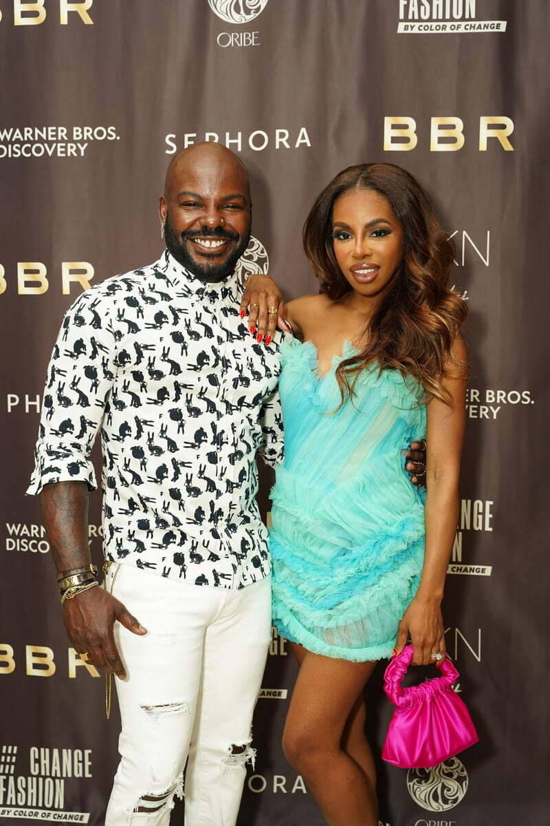 WEST HOLLYWOOD, CALIFORNIA - JUNE 24: Larry Sims and Candiace Dillard during the BBR Hosts Celebration in Black Beauty Excellence at The West Hollywood EDITION on June 24, 2022 in West Hollywood, California.