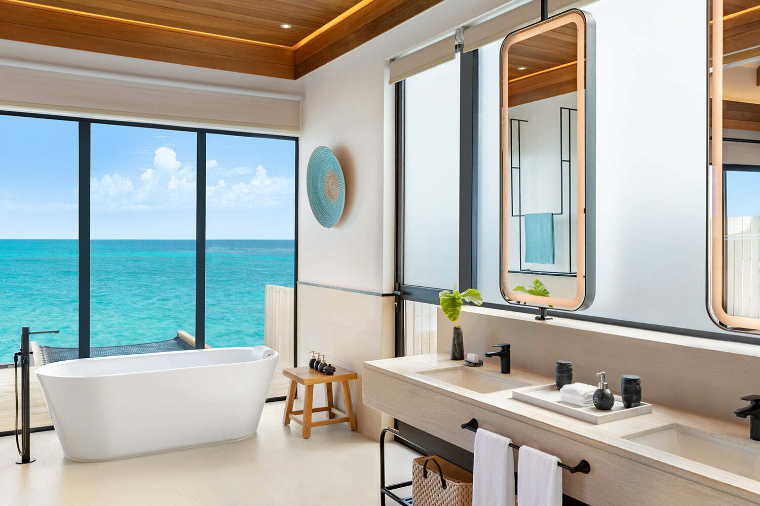 Hilton Maldives Amingiri Overwater Pool Villa Bathroom