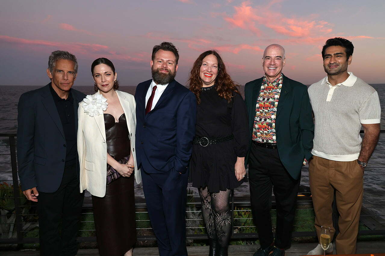 Ben Stiller, Jen Tullock, Dan Erickson, Rachel Tenner, Andrew Baseman and Kumail Nanjiani attend the “Severance” FYC Emmy Q&A event in Malibu.