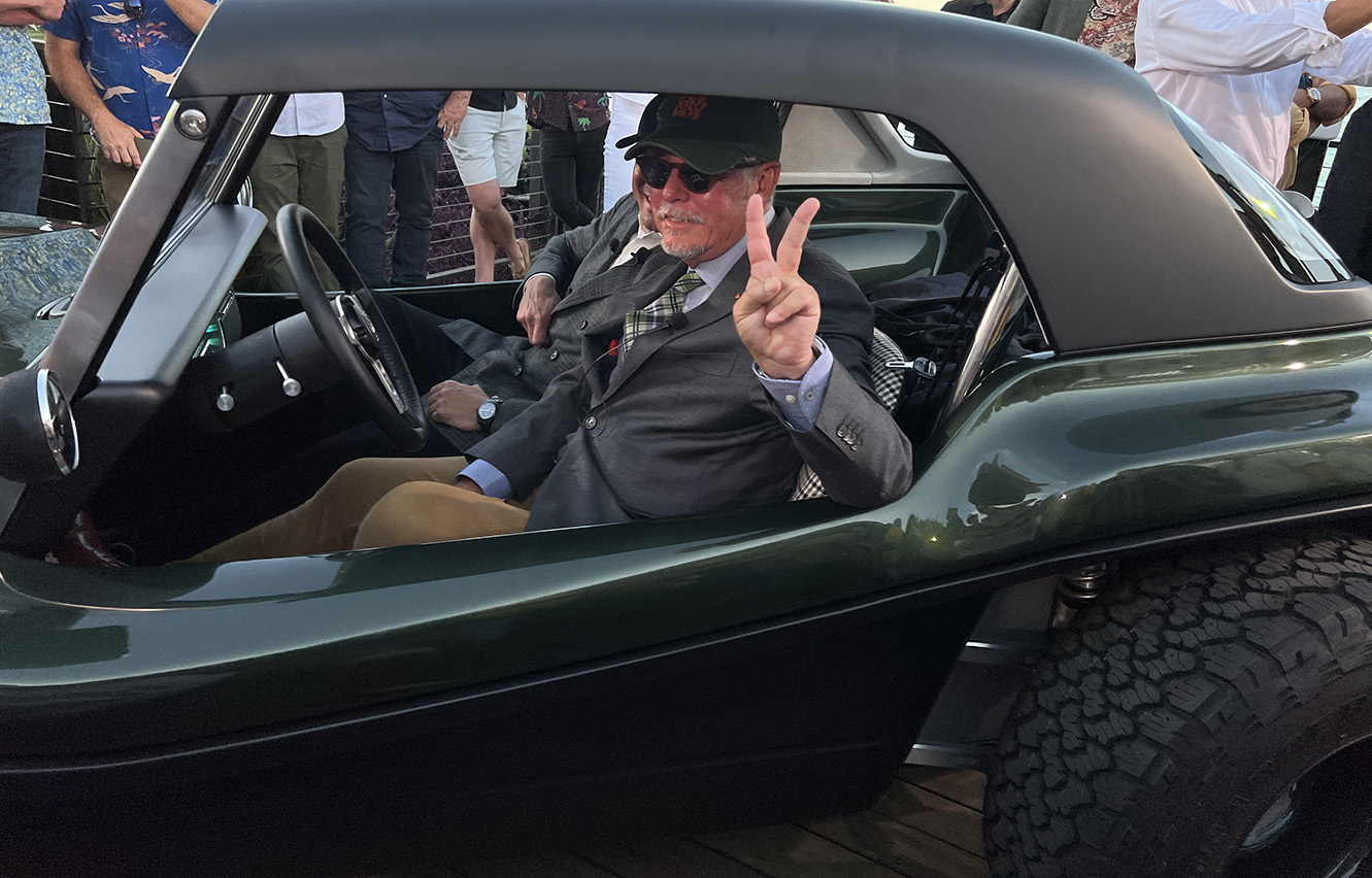 Freeman Thomas inside the new Meyers Manx 2.0 (Photo: Julie Nguyen/SNAP TASTE)