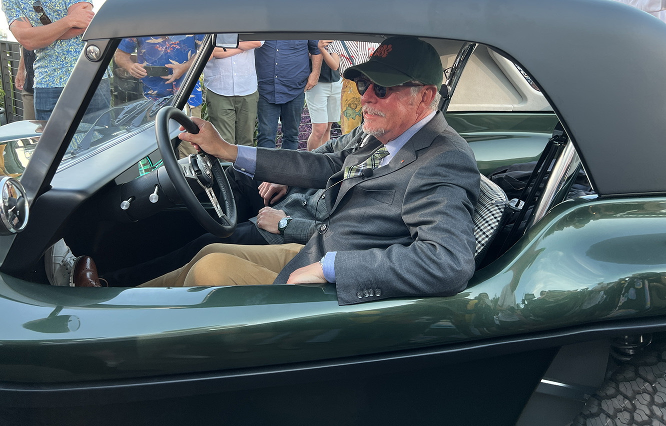 Freeman Thomas inside the new Meyers Manx 2.0 (Photo: Julie Nguyen/SNAP TASTE)