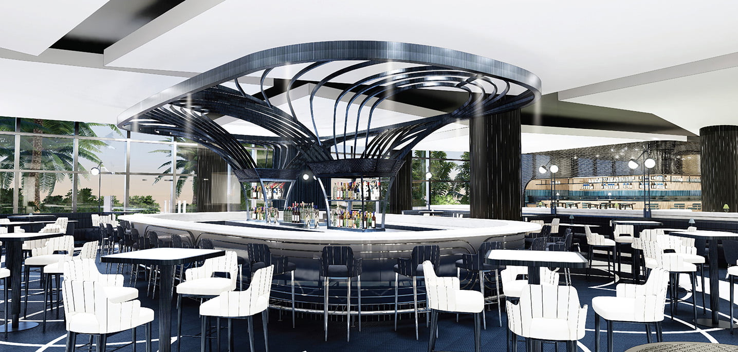 Proper Eats Rendering Main Bar at ARIA Resort & Casino