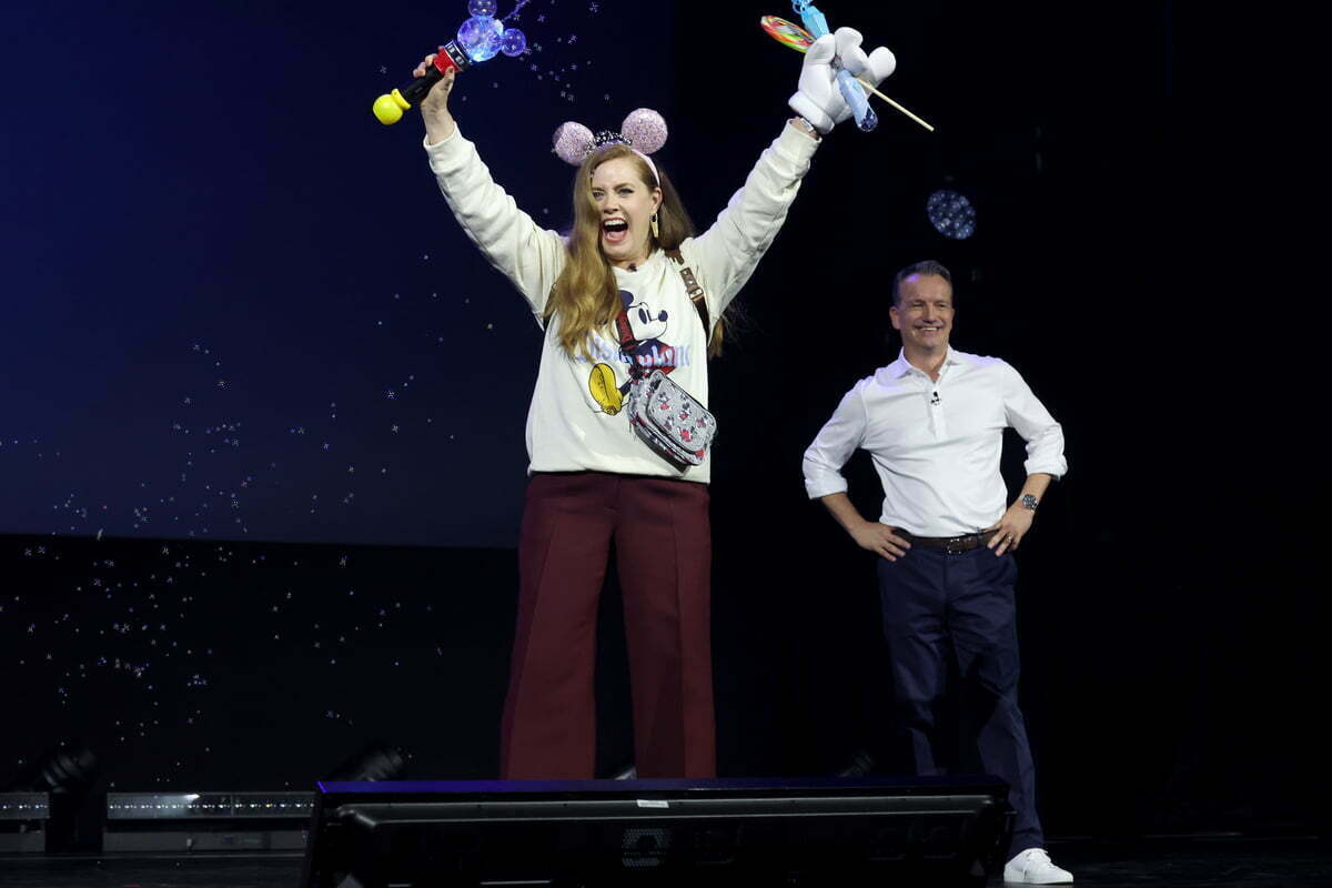 Amy Adams speaks onstage during D23 Expo 2022 at Anaheim Convention Center in Anaheim, California on September 09, 2022