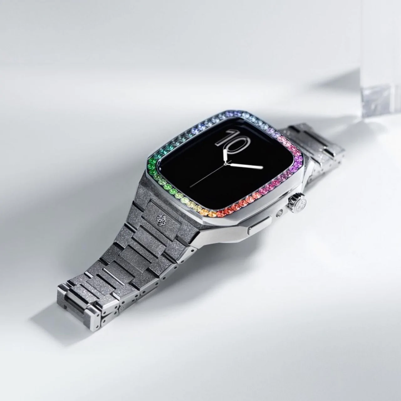 Apple Watch Band Repurposed Classic LV Monogram Eclipse Graphite, Series 7-9 42mm/44mm / Silver