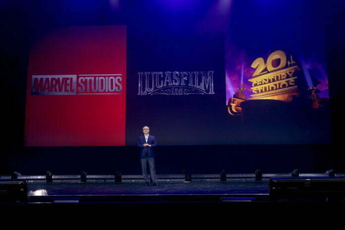 ANAHEIM, CALIFORNIA - SEPTEMBER 10: Alan Bergman, Chairman Disney Studios Content, speaks onstage during D23 Expo 2022 at Anaheim Convention Center in Anaheim, California on September 10, 2022.