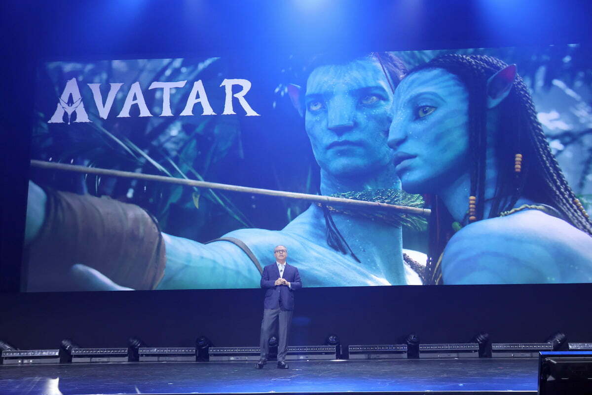 ANAHEIM, CALIFORNIA - SEPTEMBER 10: Alan Bergman, Chairman Disney Studios Content, speaks onstage during D23 Expo 2022 at Anaheim Convention Center in Anaheim, California on September 10, 2022.