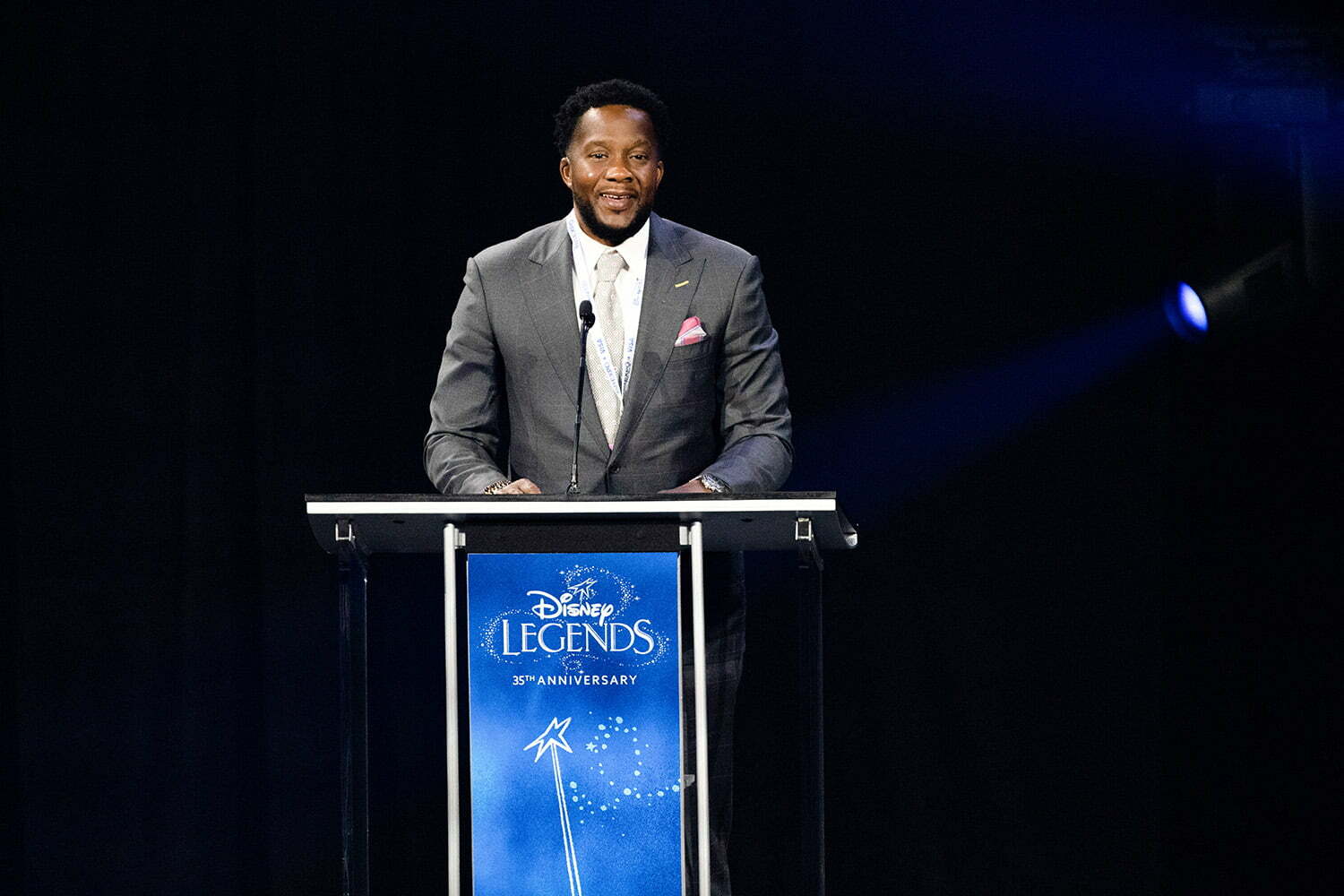 Derrick Boseman (Brother of Chadwick Boseman) accepted the award for his brother at the Opening Ceremony of D23 Expo