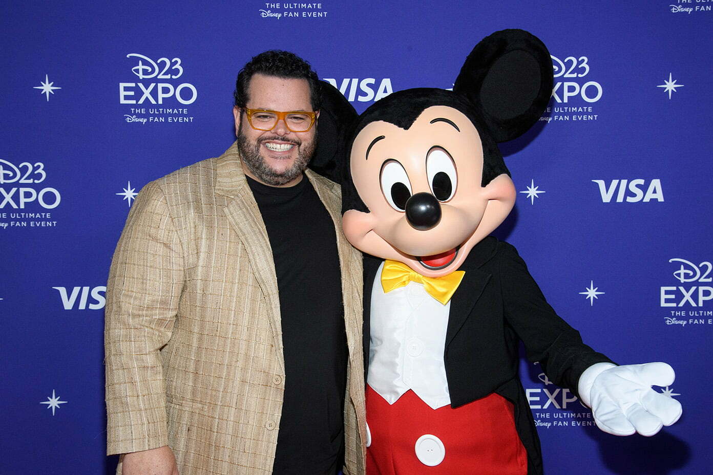 Josh Gad, Mickey Mouse at the Opening Ceremony of D23 Expo 