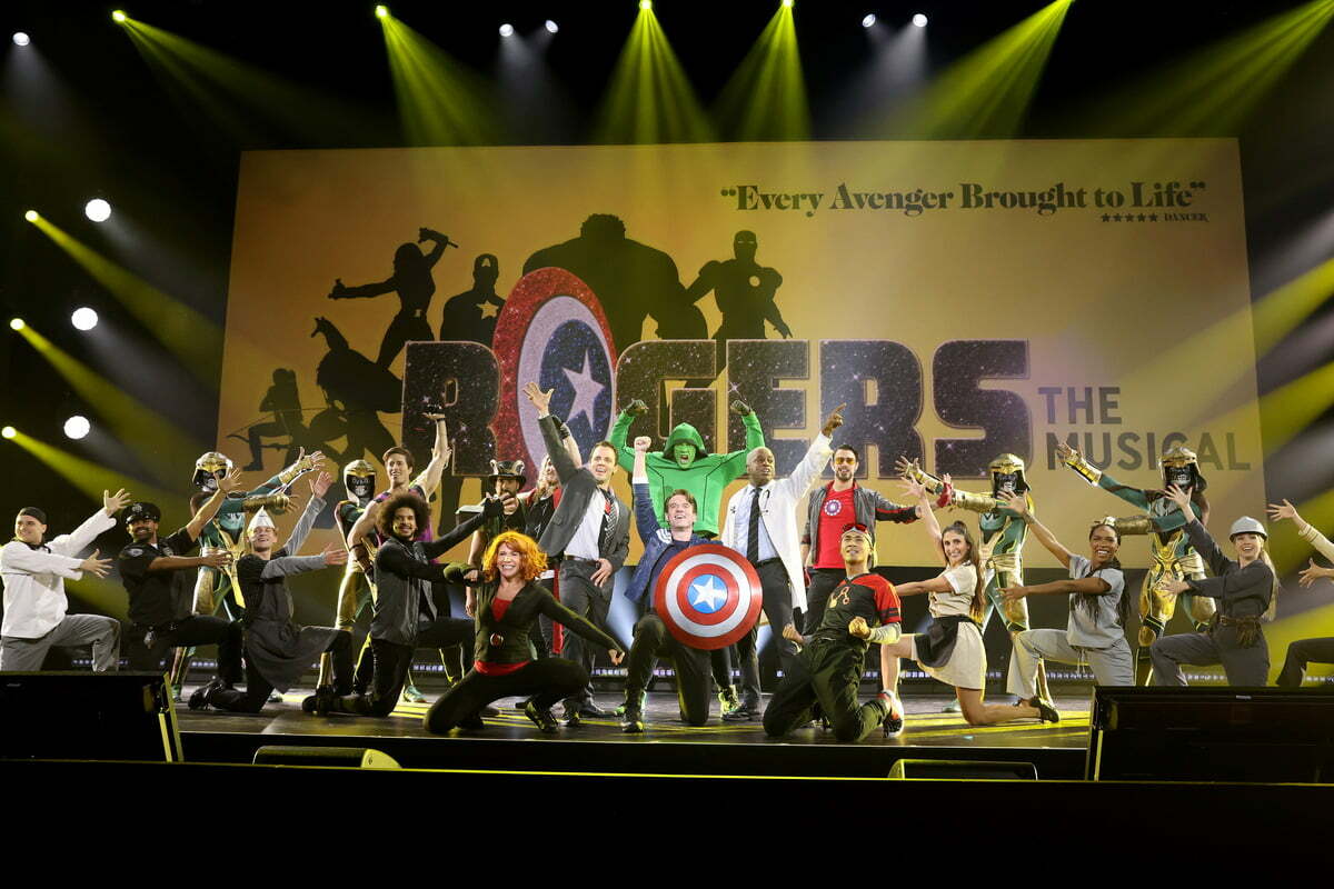 ANAHEIM, CALIFORNIA - SEPTEMBER 10: Rogers The Musical performs onstage during D23 Expo 2022 at Anaheim Convention Center in Anaheim, California on September 10, 2022.