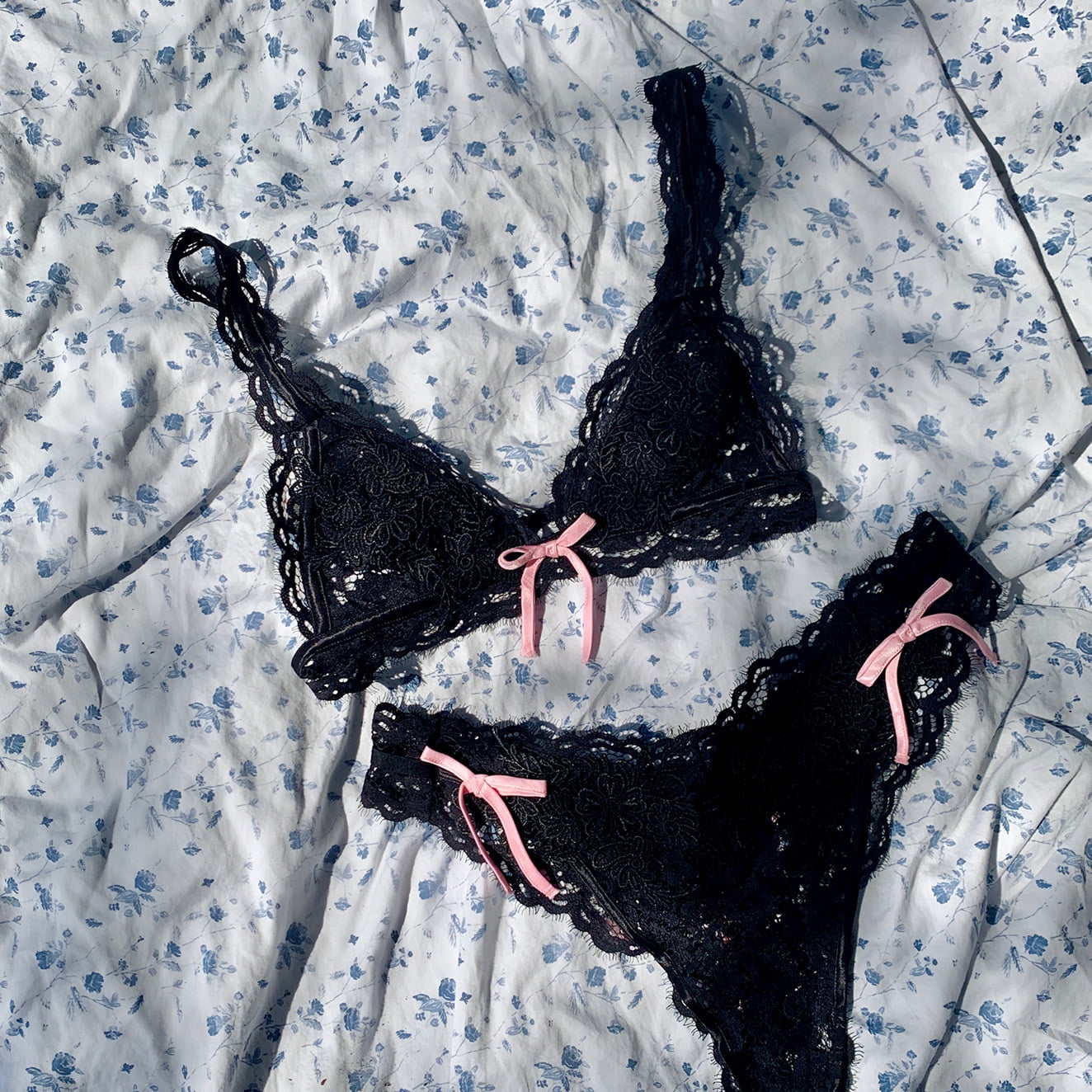 For Love and Lemons For Victoria's Secret Fall 2022 noelle lace bra, high-waist panty
