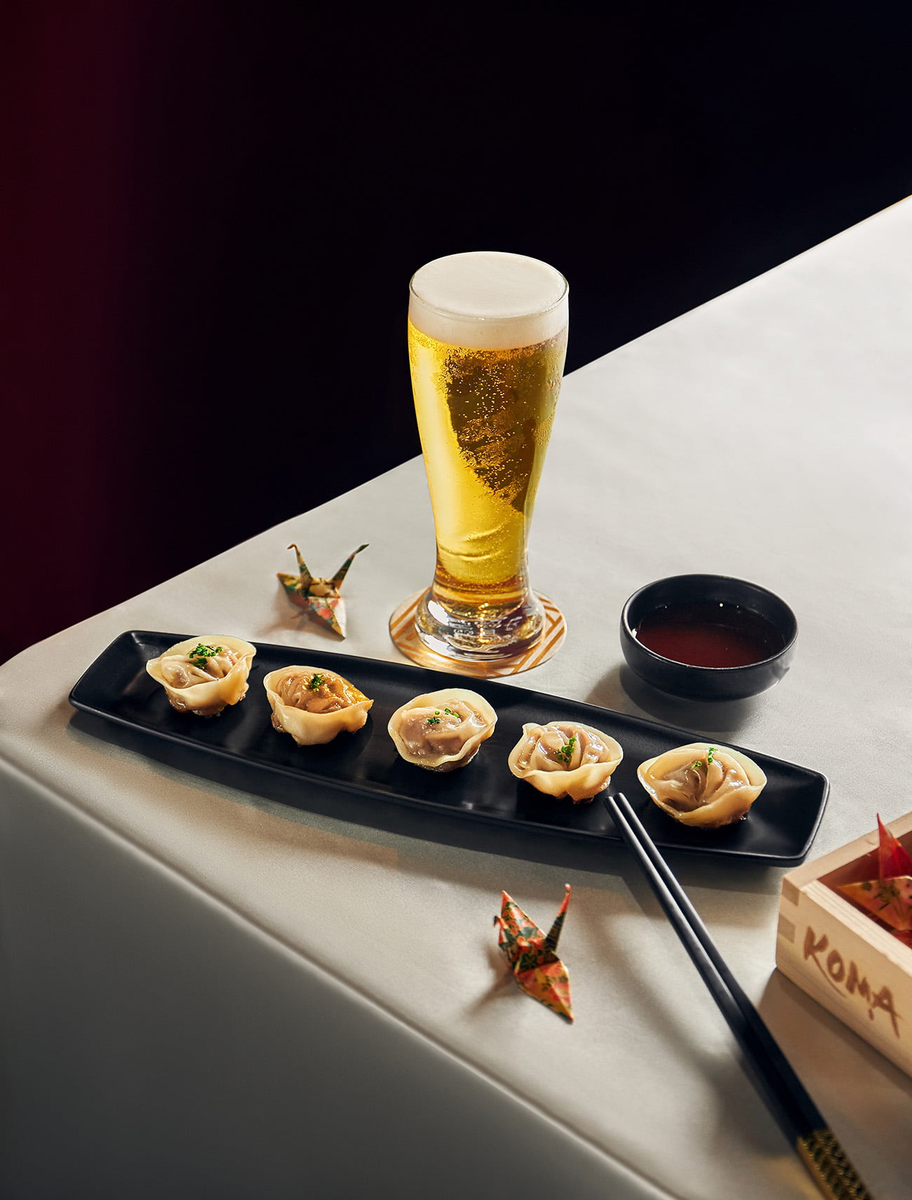 KOMA - Suntory Master's Dream Beer with Wagyu beef gyoza - 2022 Halloween Marina Bay Sands