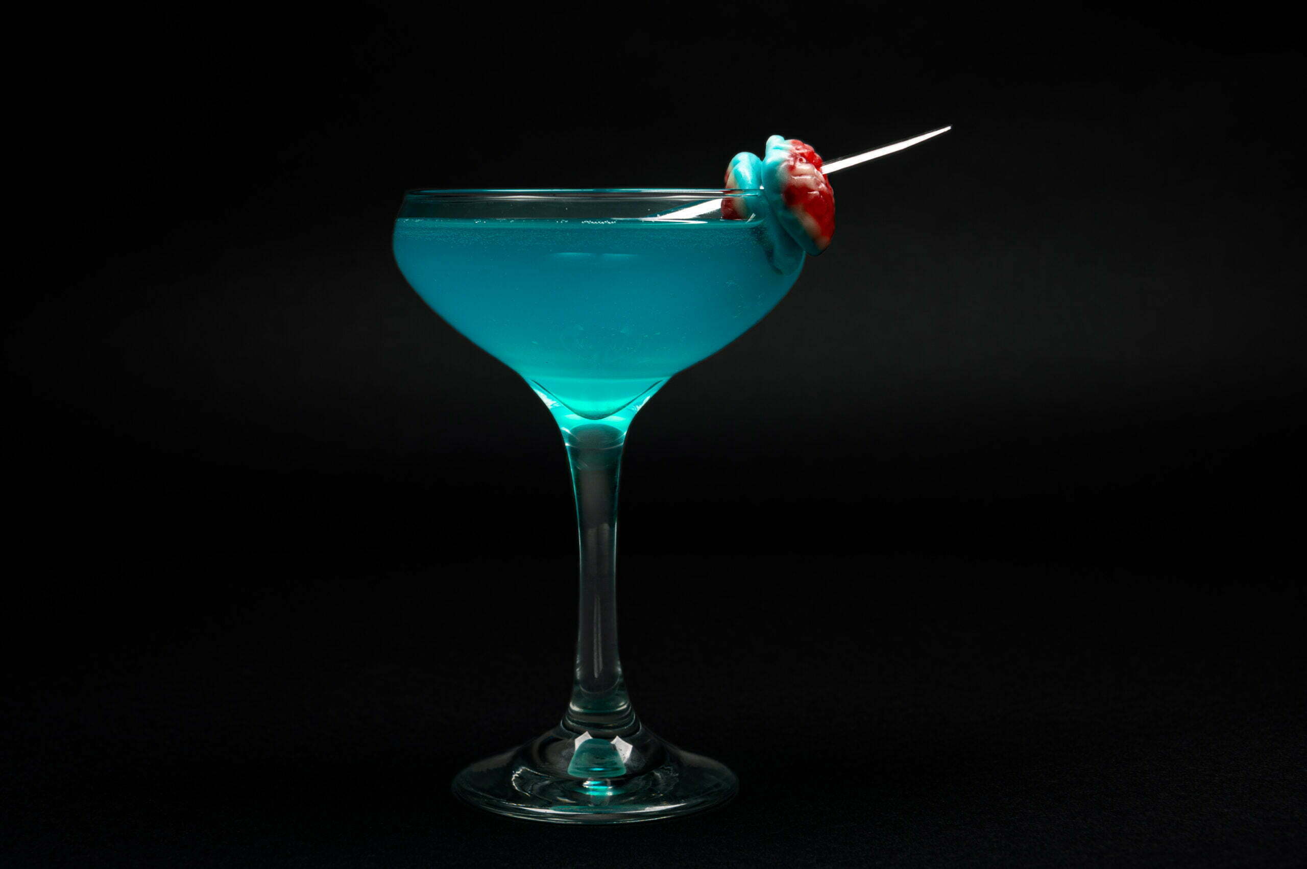 Zom-B margarita features Casamigos Blanco Tequila, Blue Curaçao, agave and fresh lime.