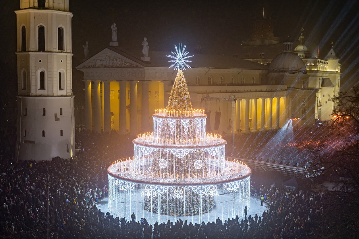 Christmas Tree in Vilnius, the capital of Lithuania