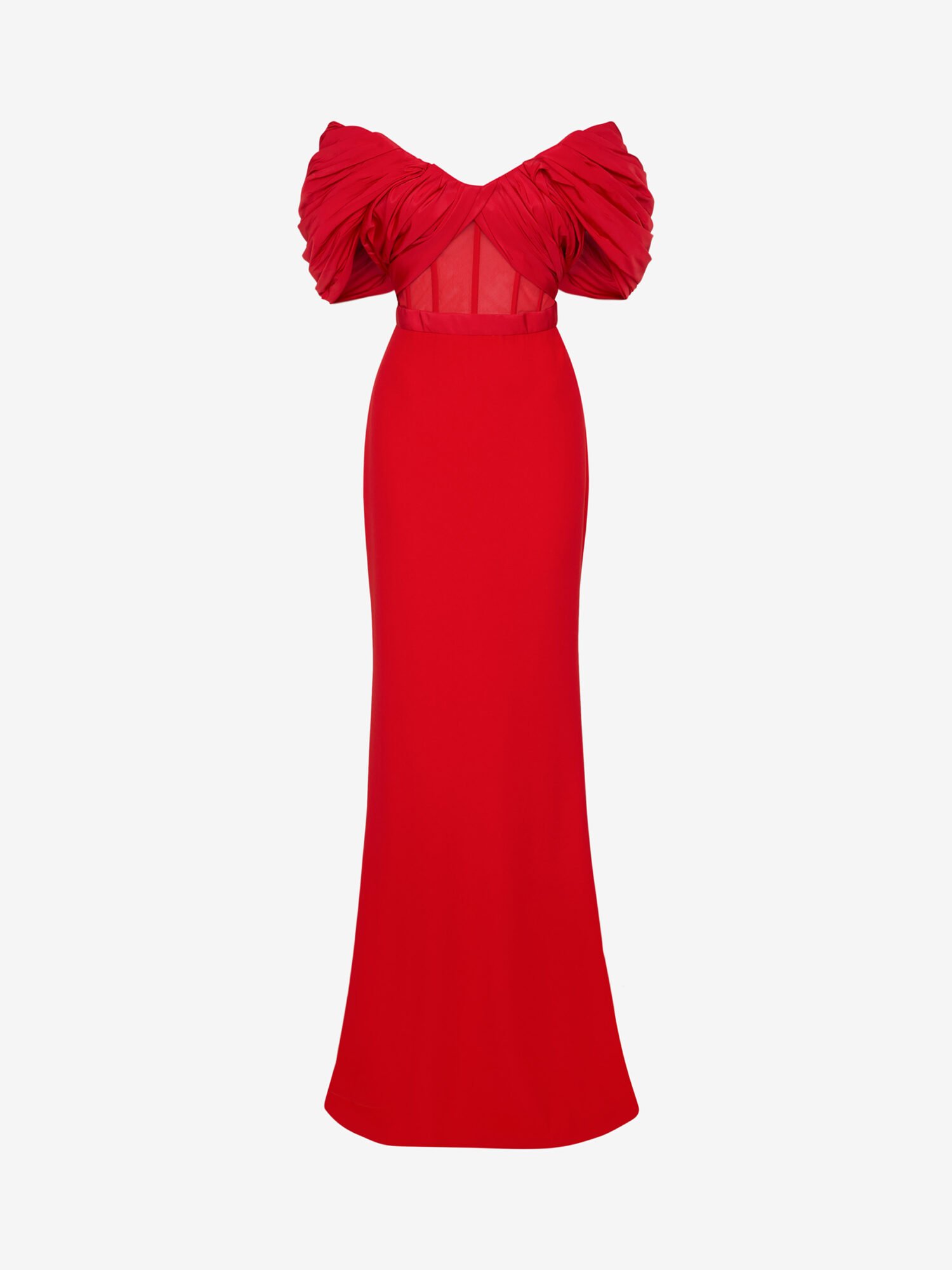 Alexander McQueen Draped Off-The-Shoulder Gown