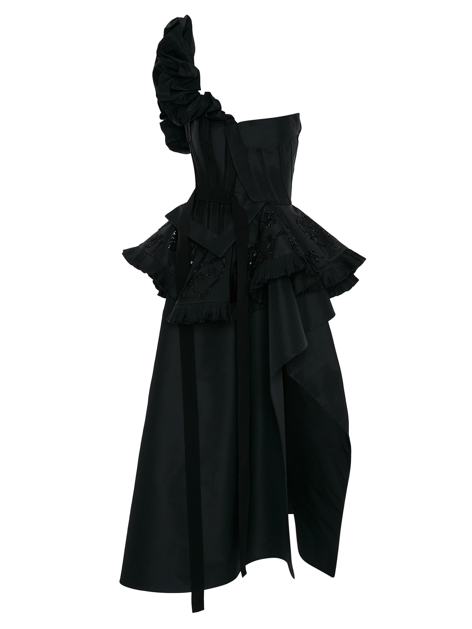 Alexander McQueen One Shoulder Ruffle Dress