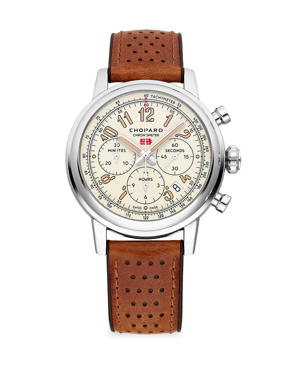 Chopard Mille Miglia Classic Chronograph Raticosa Stainless Steel & Leather Strap Watch