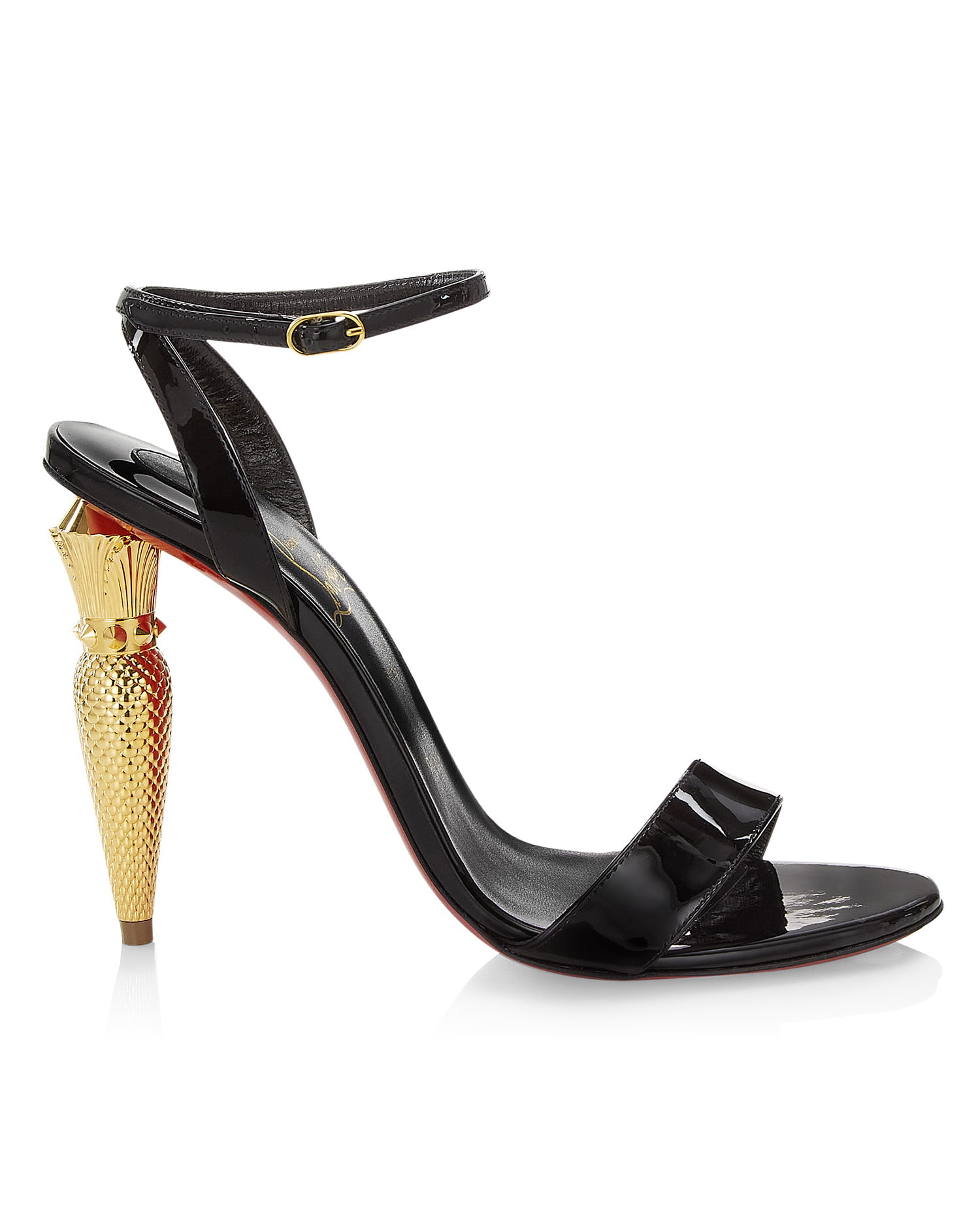 Christian Louboutin Lipqueen Patent Leather Ankle-Strap Sandals