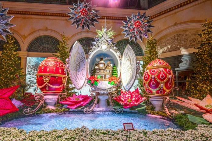 2022 Holiday display at Bellagio’s Conservatory & Botanical Gardens - North Bed