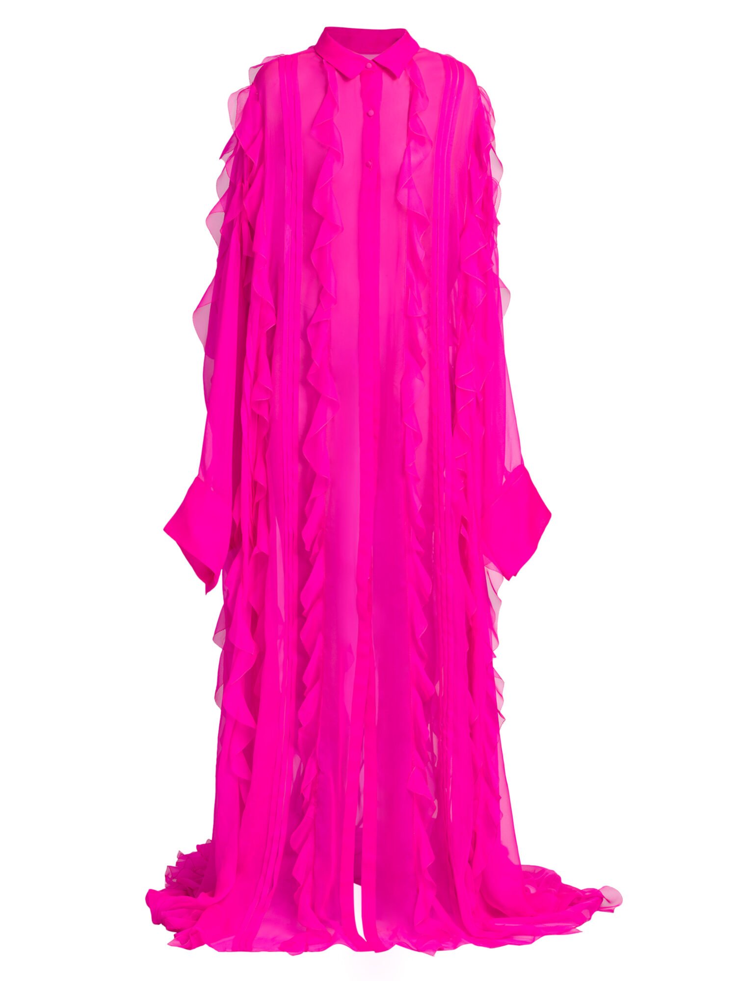 Valentino Chiffon Ruffled Gown