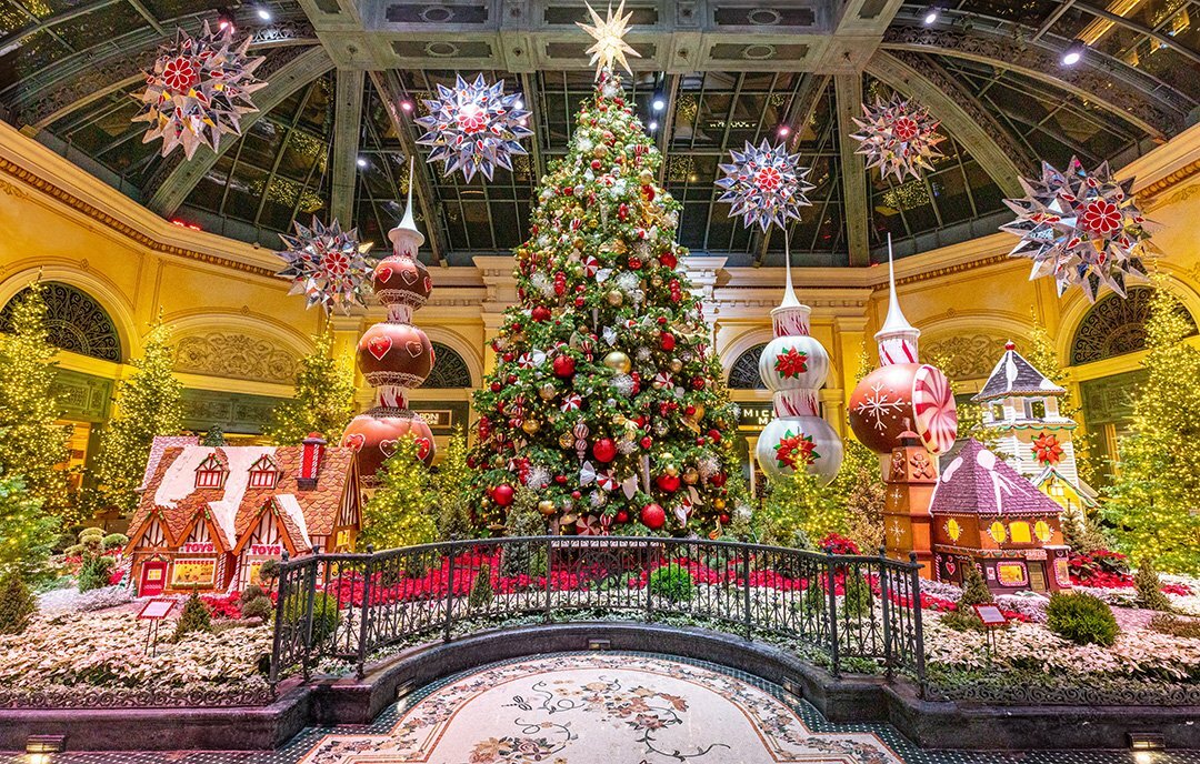 2022 Holiday display at Bellagio’s Conservatory & Botanical Gardens - West Bed