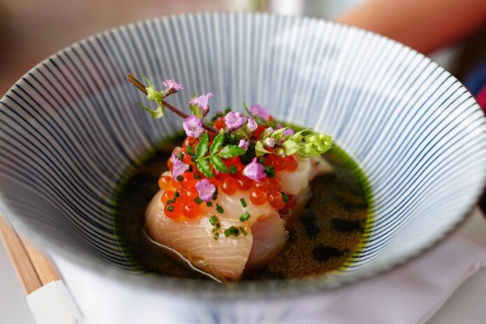 Spago Hamachi & Hokkaido Scallop “Ceviche” (Christmas Eve pre fixe menu)