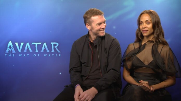 Zoe Saldana and Sam Worthington