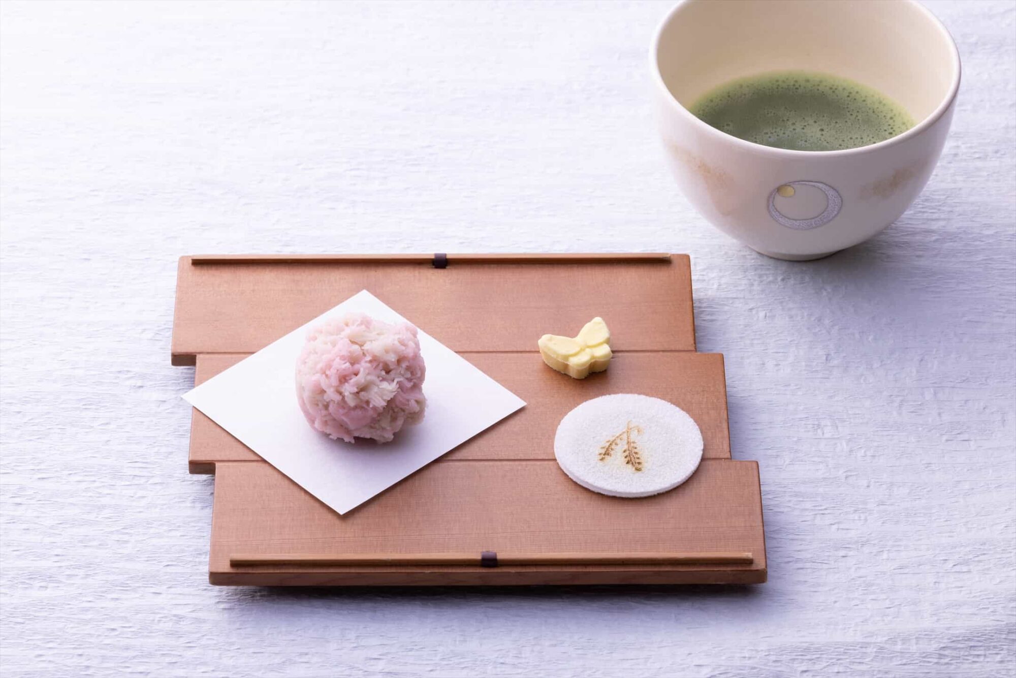 Sakura sweets and matcha at Hoshinoya Kyoto