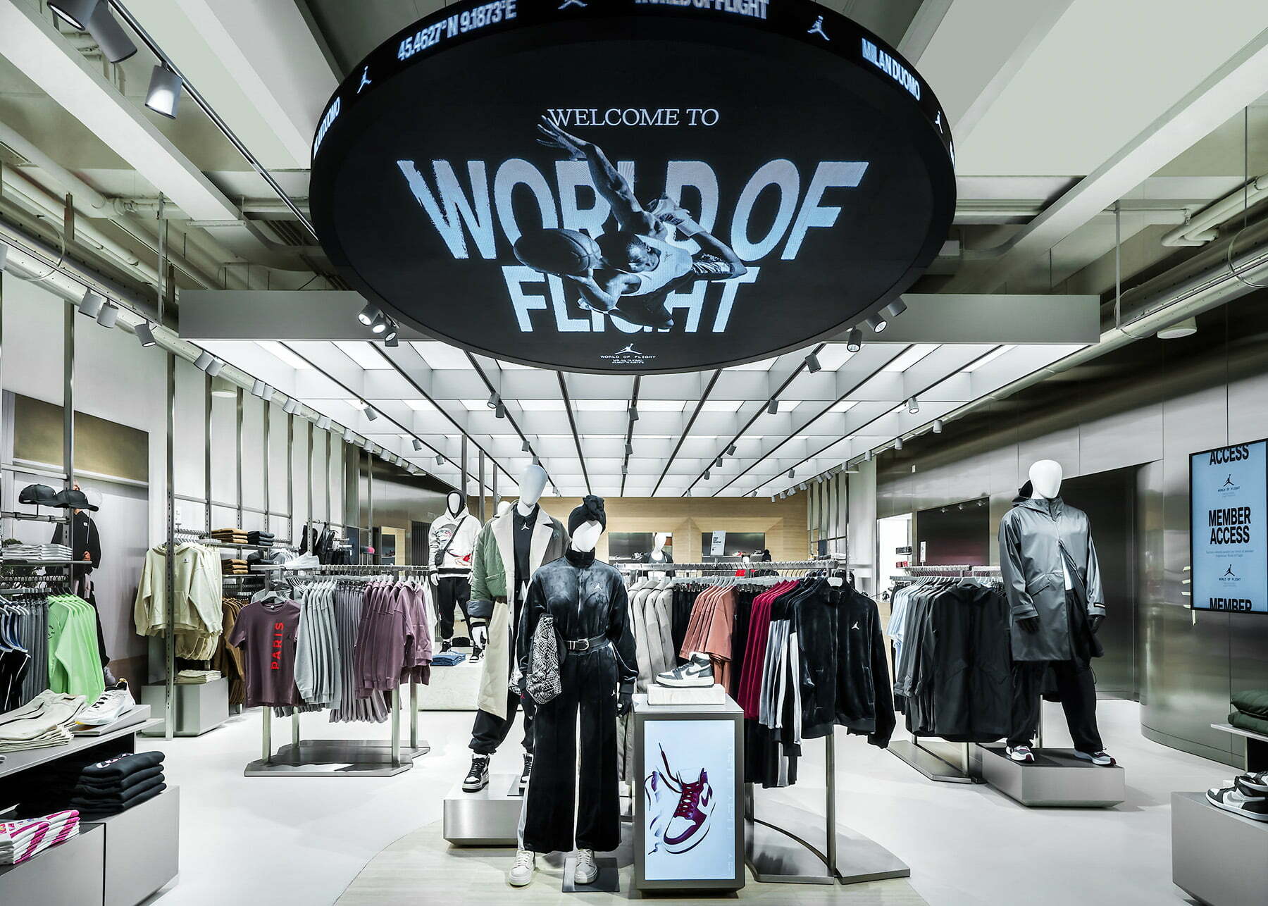 The store carries Jordan Brand footwear and apparel for men, women and kids.