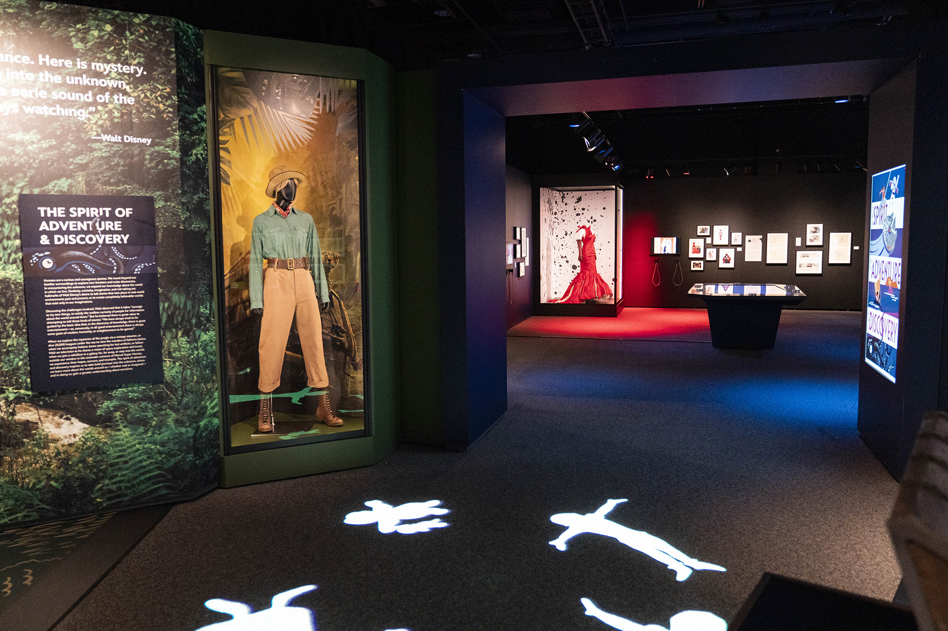 The Spirit of Adventure and Discovery gallery at Disney100: The Exhibition, now open at The Franklin Institute in Philadelphia.