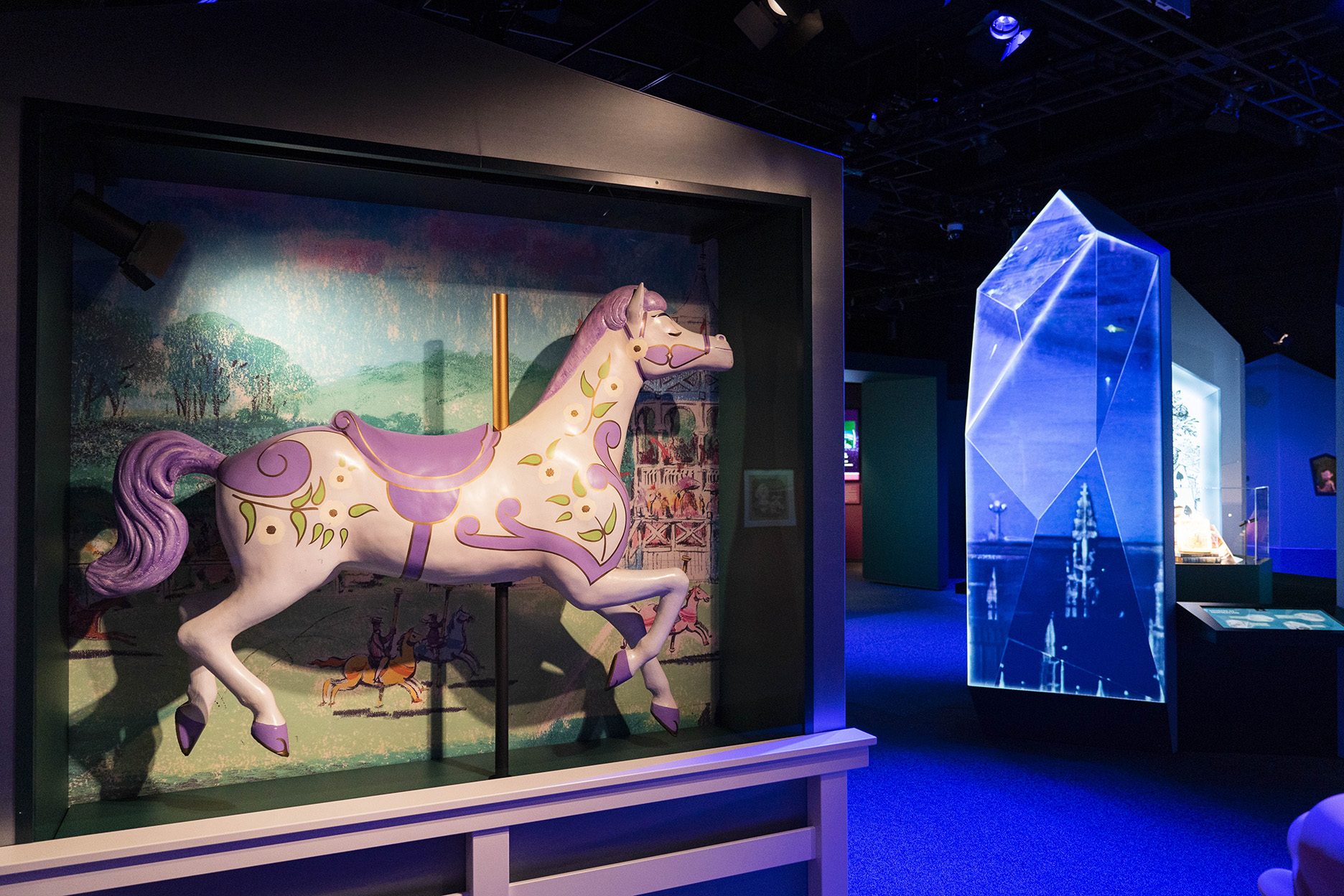 Carousel horse used by Disney Legend Julie Andrews in Mary Poppins (1964) on display at Disney100: The Exhibition, now open at The Franklin Institute in Philadelphia.