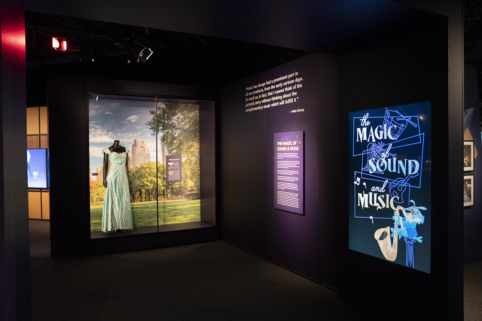 The Magic of Sound and Music gallery at Disney100: The Exhibition, now open at The Franklin Institute in Philadelphia. ©Disney