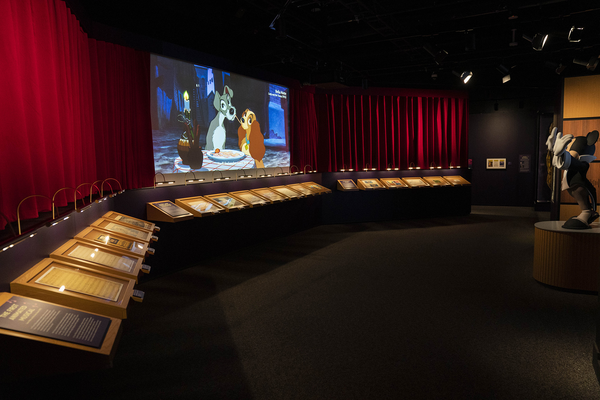 The Magic of Sound and Music gallery at Disney100: The Exhibition, now open at The Franklin Institute in Philadelphia. 