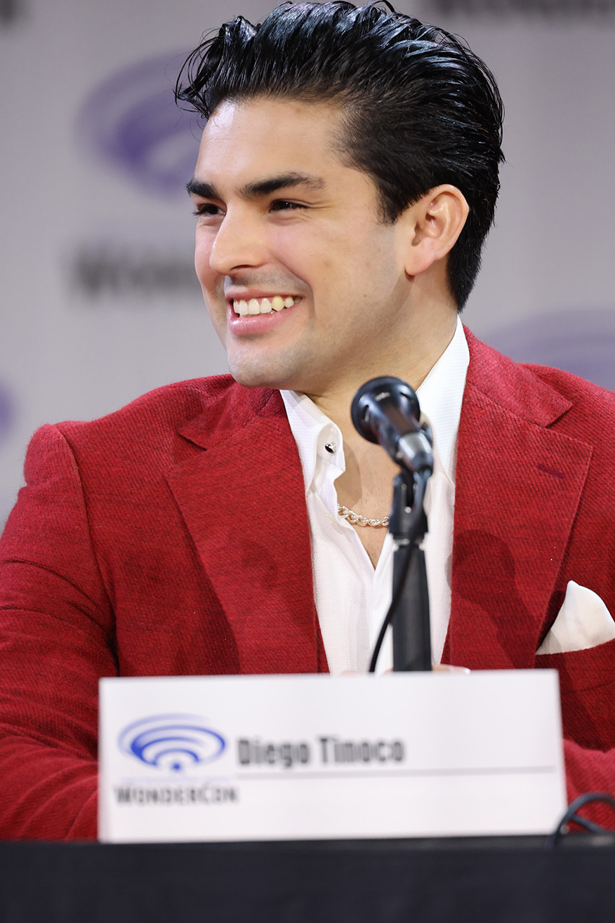 Anaheim, CA - March 24, 2023: Diego Tinoco attends the WONDERCON panel for Stage 6 Films and Toei Animation KNIGHTS OF THE ZODIAC at the Anaheim Convention Center.