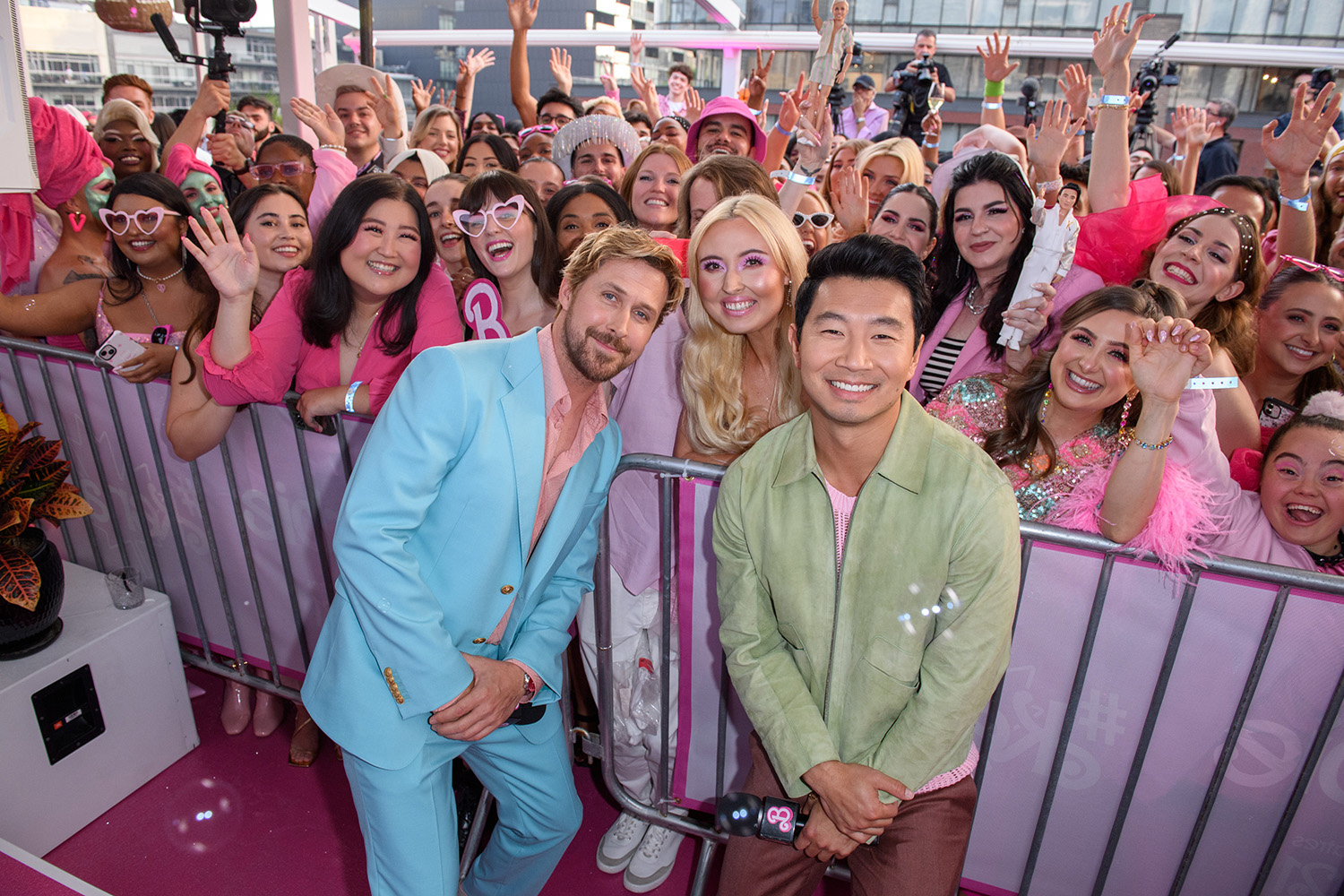 BARBIE - TORONTO FAN EVENT - JUNE 28, 2023 - Simu Liu and Ryan Gosling attend a Fan Event in Toronto.