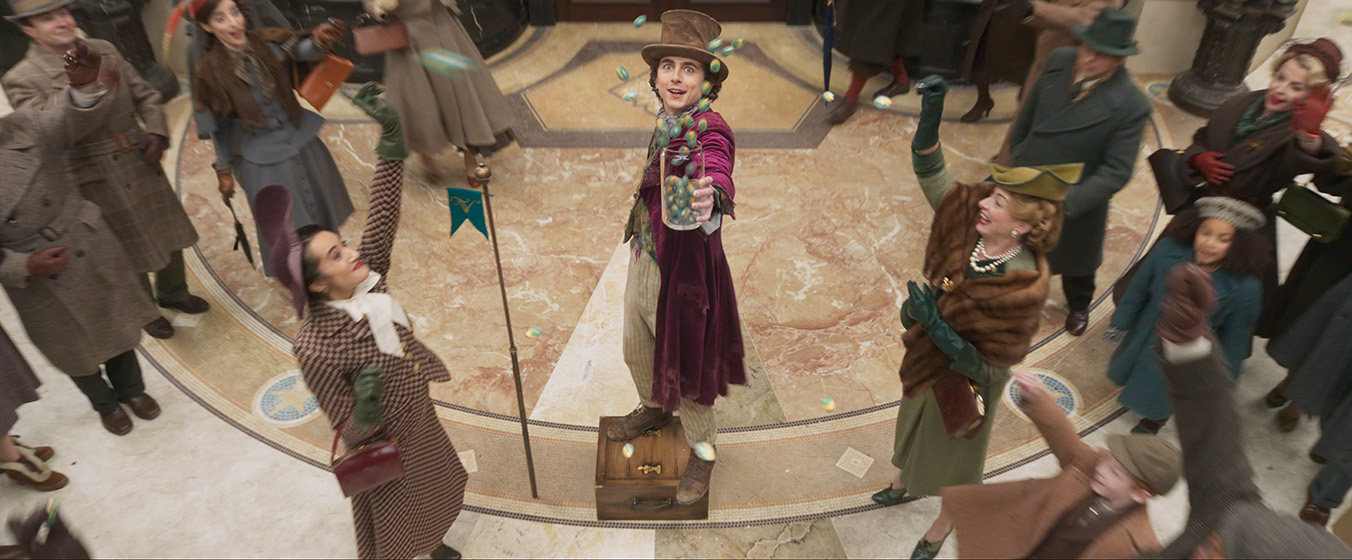 TIMOTHÉE CHALAMET as Willy Wonka in Warner Bros. Pictures and Village Roadshow Pictures’ “WONKA,” a Warner Bros. Pictures release.