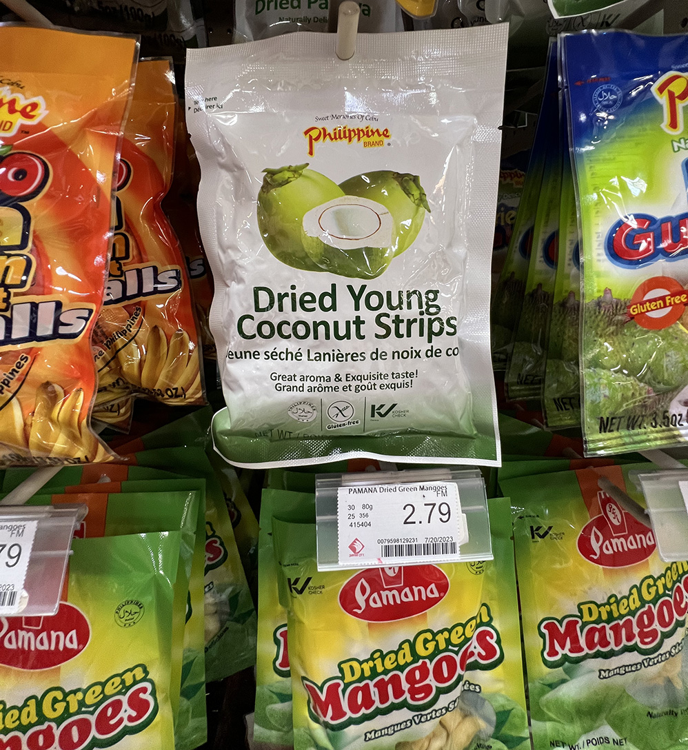 Dried young coconut strips - Seafood City Supermarket in Irvine, California - Photo by Julie Nguyen