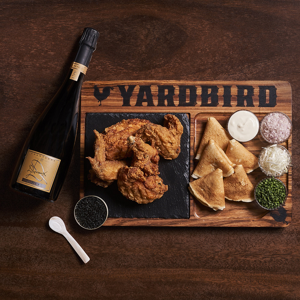 Yardbird Chicken, Caviar and Champagne