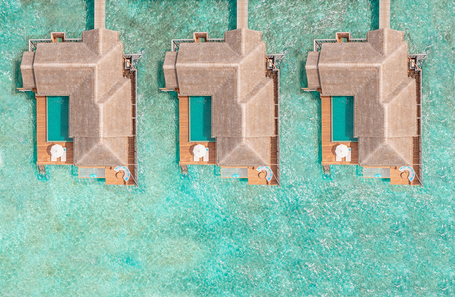 Anantara Kihavah - Aerial Over Water Pool Villas