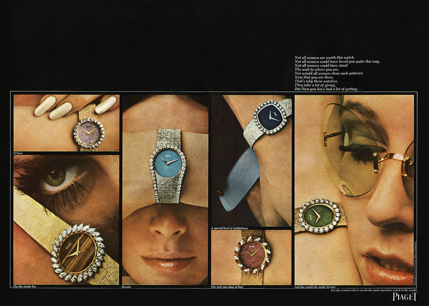 Piaget Ornamental stone advertisement Harpers Bazaar 1969