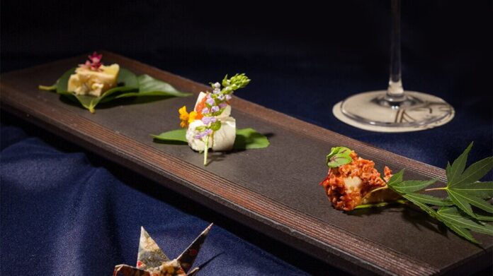 KOMA Japanese sake with miso marinated cheese trio pairing