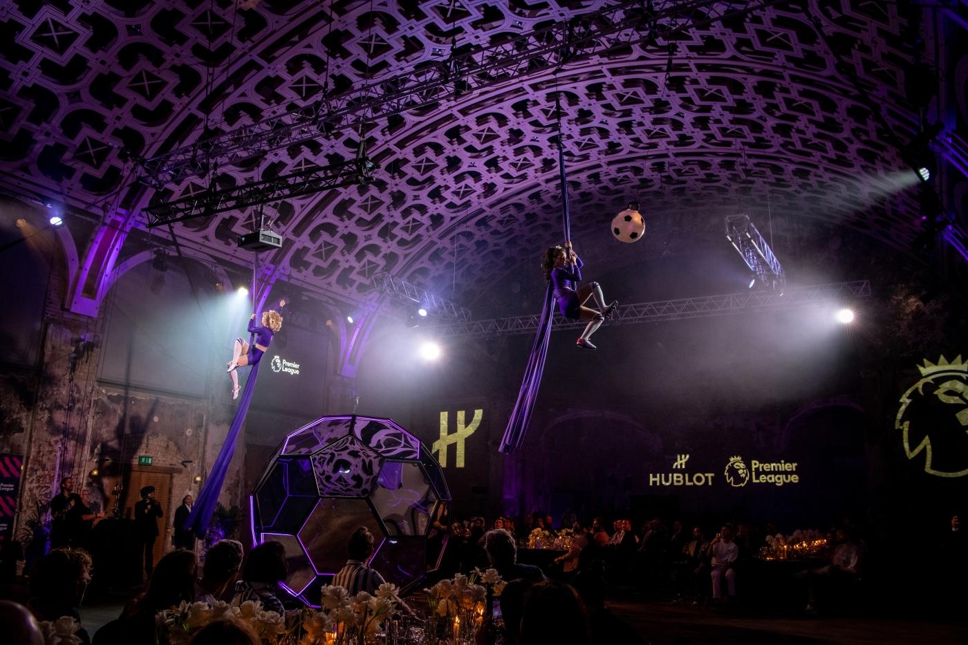 Acrobatic performance for the launch of the Classic Fusion Chronograph Premier League in London