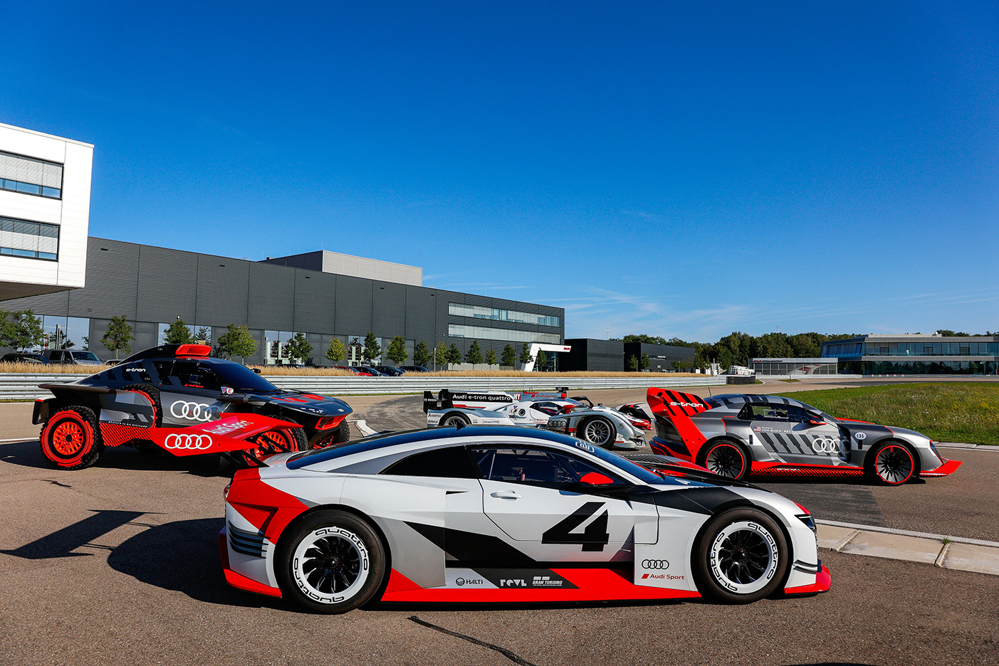 Audi RS Q e-tron, Audi e-tron Vision Gran Turismo, Audi R18 e-tron quattro, Audi e-tron FE07, Audi S1 e-tron quattro Hoonitron