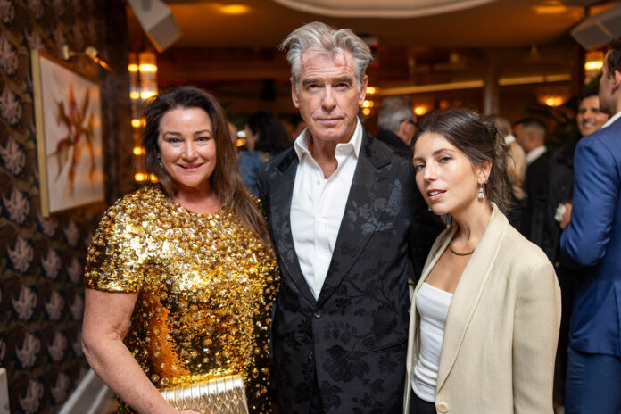Keely Shaye Brosnan, Pierce Brosnan, & Avery Wheless at the Grand Opening Event of Delilah Miami in Florida