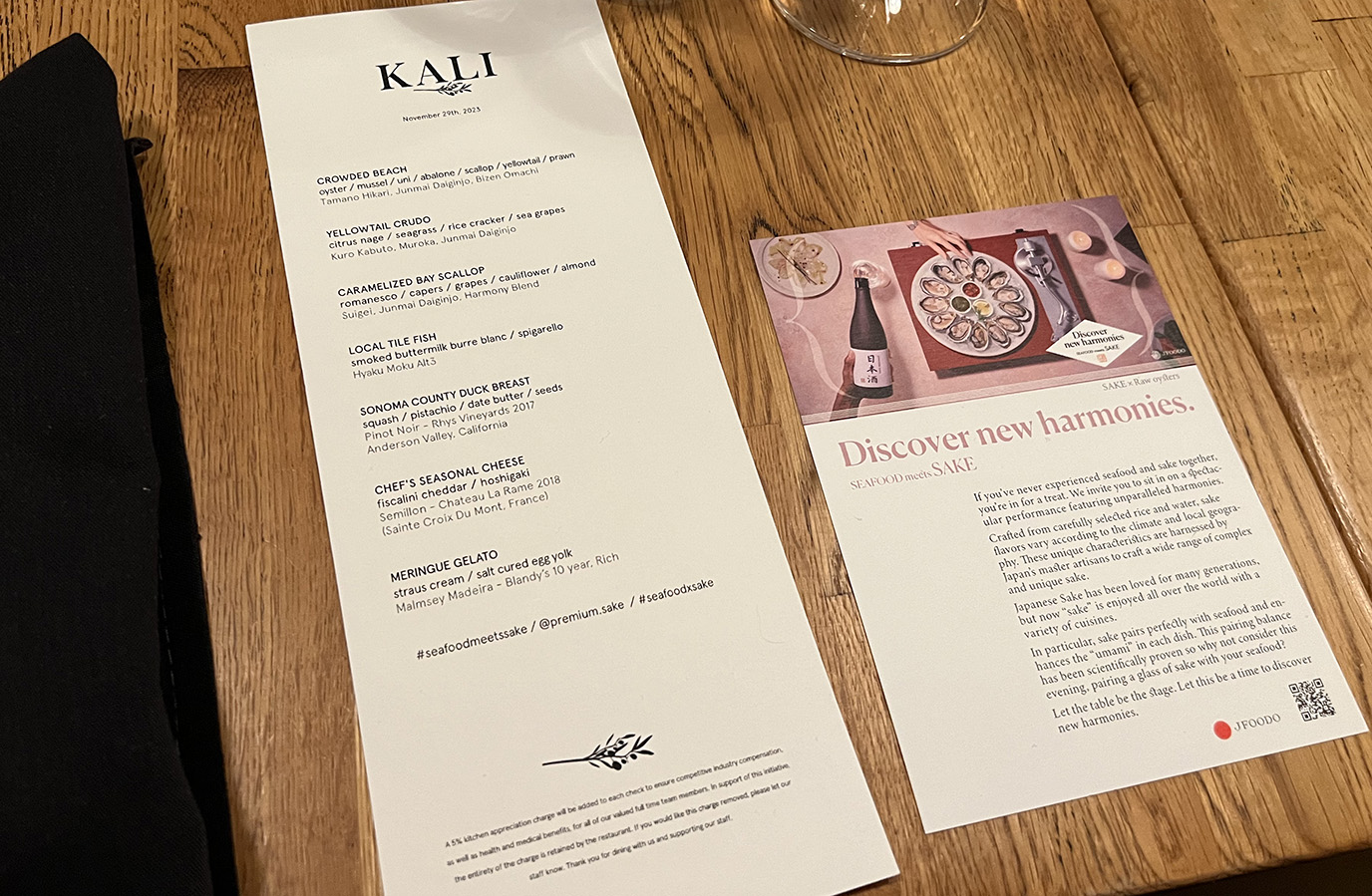 Tasting Menu at Kali Restaurant in Los Angeles (Photo by Julie Nguyen)