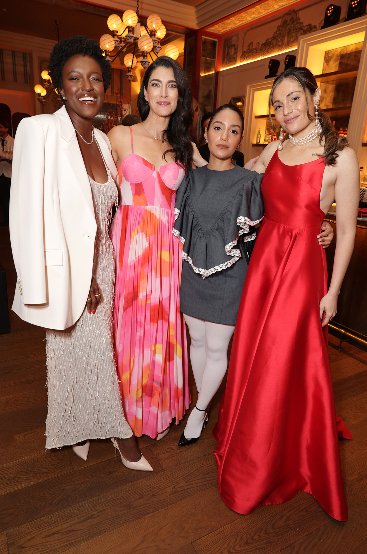 (L-R) Krys Marshall, Tiffany Lonsdale, Coral Peña and Juliana Aidén Martinez seen at the Apple TV+ Emmy Awards post ceremony reception at Mother Wolf on January 15, 2024 in Los Angeles, California.