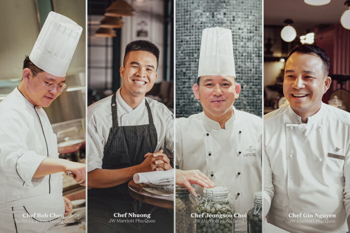 Chef Jeongsoo Choi, Chef Bob Chen, Chef Nhuong, and Executive Pastry Chef Gin Nguyen